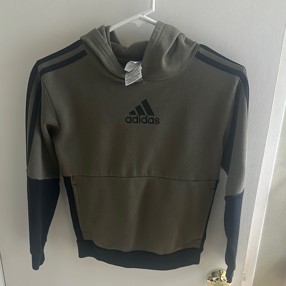 Adidas Boys Green and Black Sweater Athletic Design